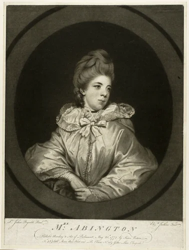 Mrs. Abington by Elizabeth Judkins, print, 1772