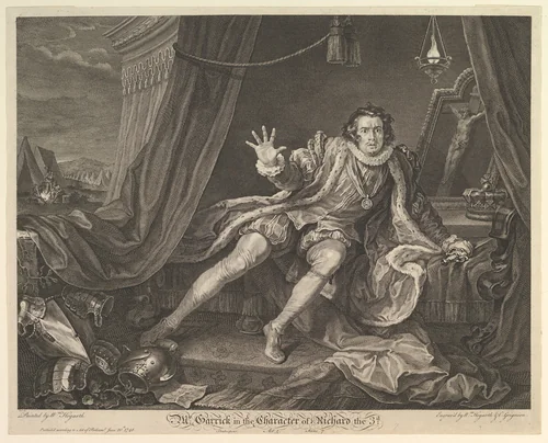 Mr. Garrick in the Character of Richard III by William Hogarth, print, 1746