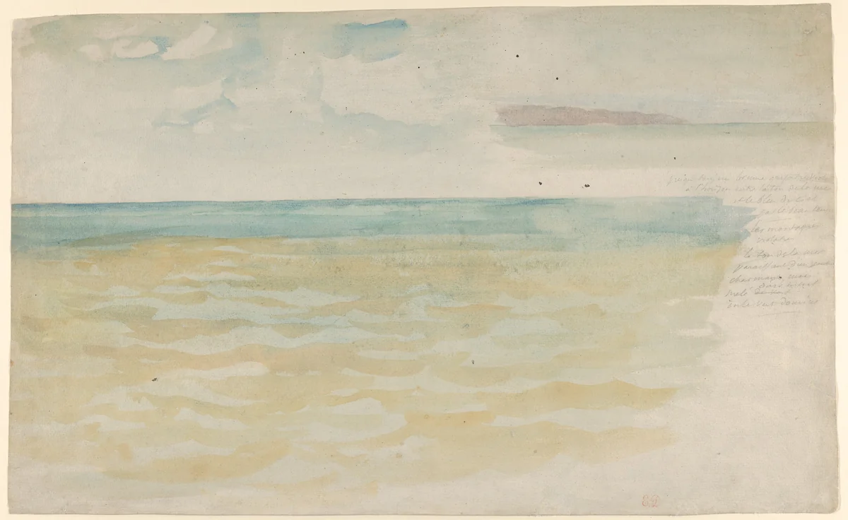 The Sea at Dieppe by Eugène Delacroix, drawing, 1847-1859