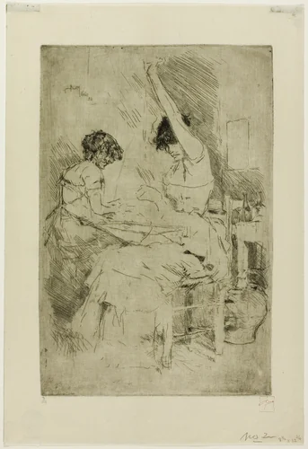 Bead Stringers, Venice by Robert Frederick Blum, print, 1886