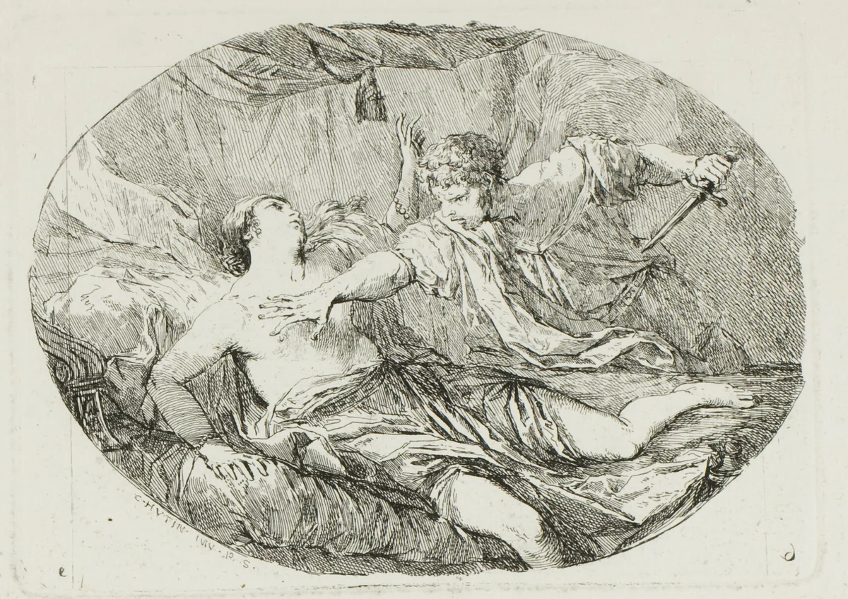Tarquin and Lucretia by Charles-François Hutin, print, 1764