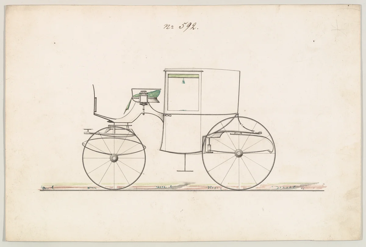 Coupe #592 by Brewster & Co., drawing, 1845-1855