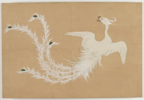 Flowers of a Hundred Worlds (Momoyogusa): White Phoenix (Hakuho) by Kamisaka Sekka, book, 1909-1910