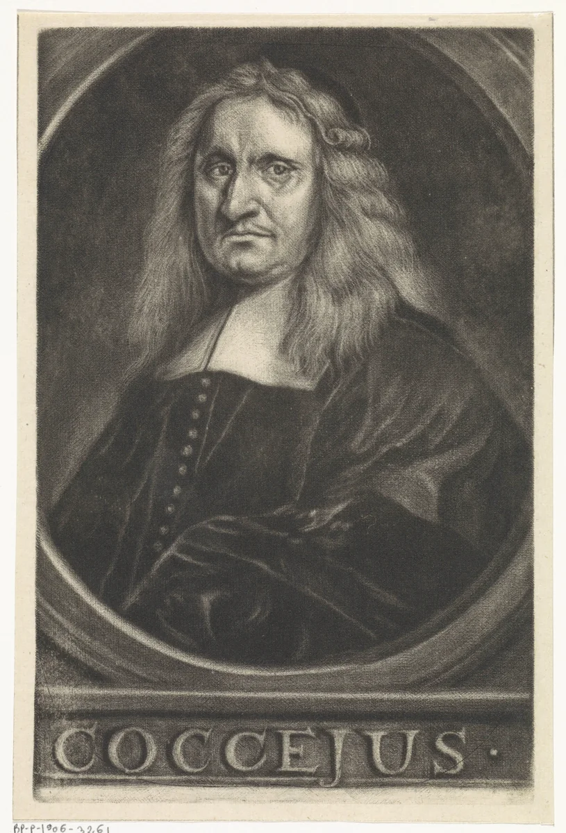 Portret van Johannes Cocceius by Johannes de Groot, print, 1698-1776