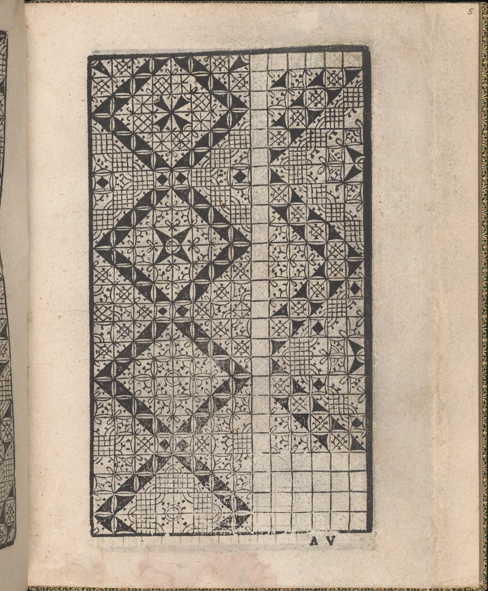 Ornamento delle belle & virtuose donne, page 3 (verso) by Matteo Pagano, book, 1554