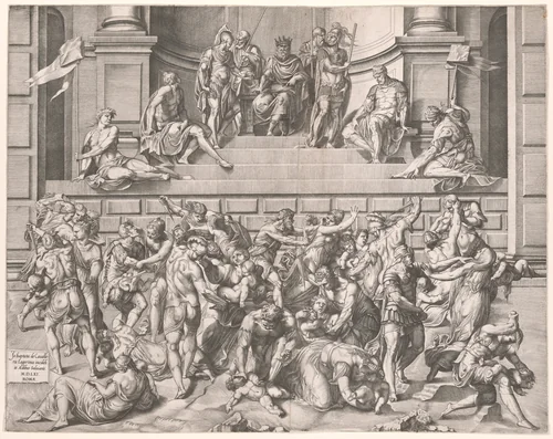 The Massacre of the Innocents by Giovanni Battista de' Cavalieri, print, 1561