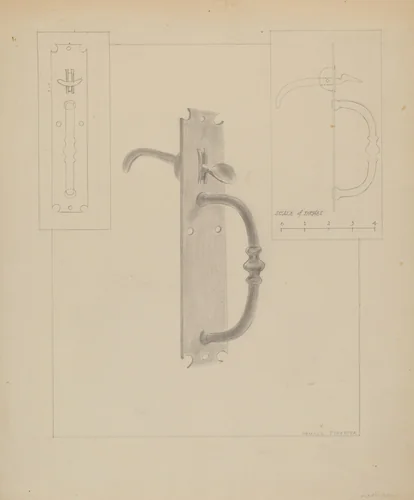 Wrought Iron Thumb Latch by Donald Streeter, index of american design, 1936