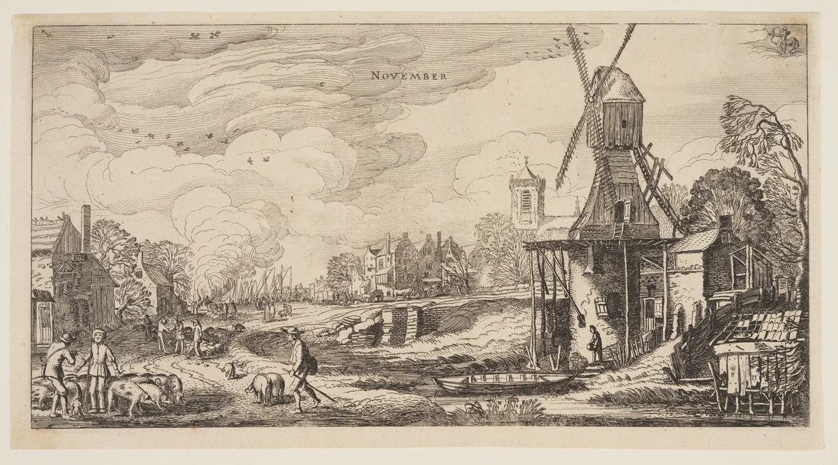 November, from The Twelve Months of the Year by Jan van de Velde II, print, 1616