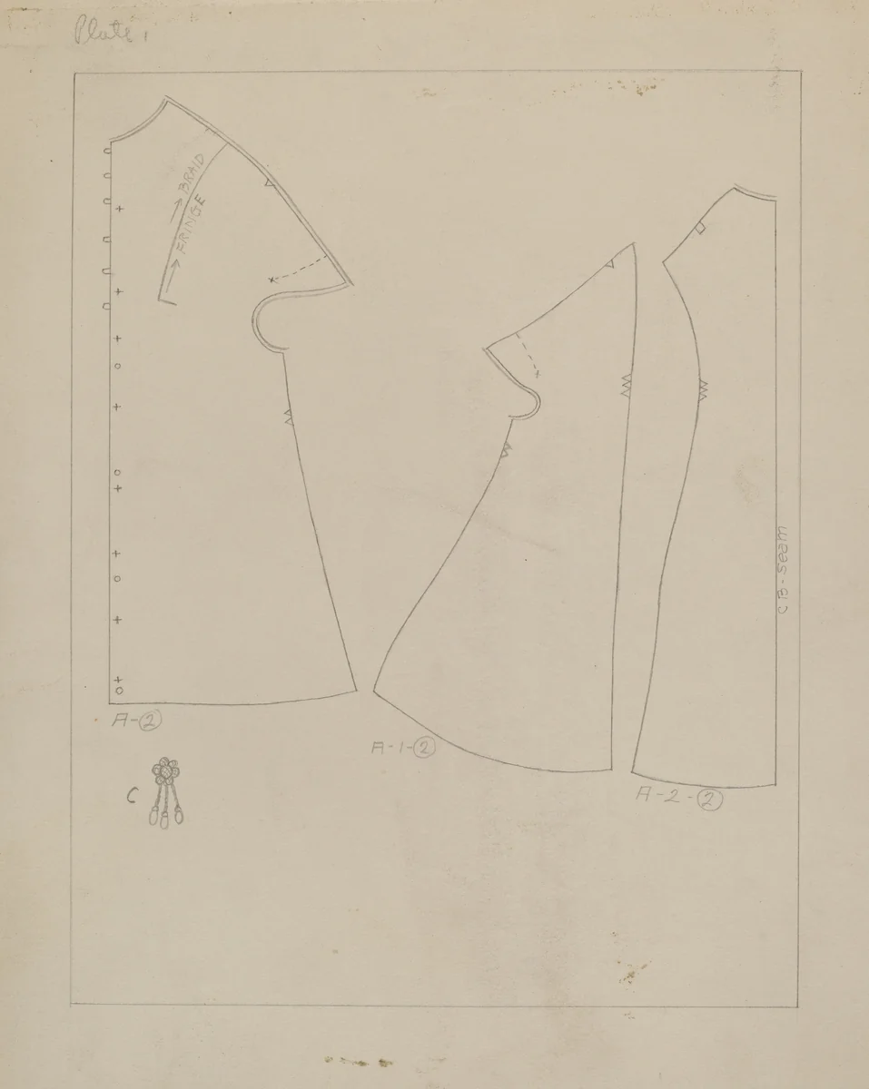 Coat (Pattern) by Mae A. Clarke, index of american design, 1937
