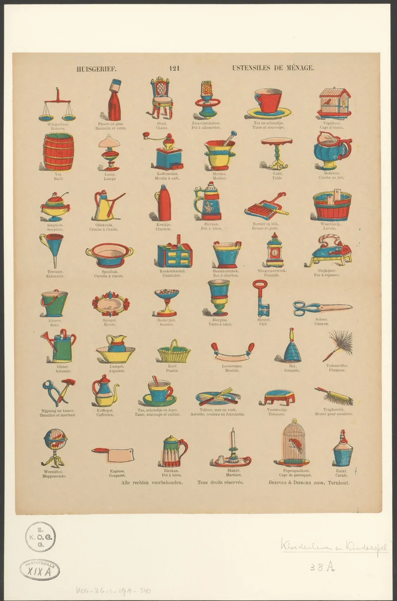 Huisraad by anonymous, print, 1833-1911