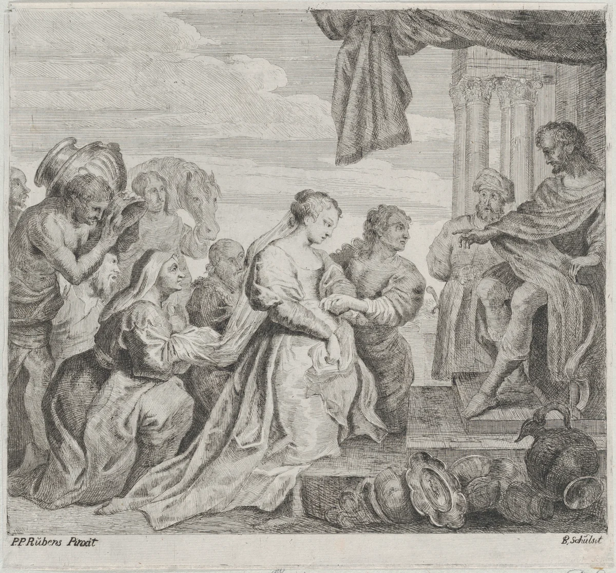 Solomon and the Queen of Sheba by Philip Spruyt, print, 1784