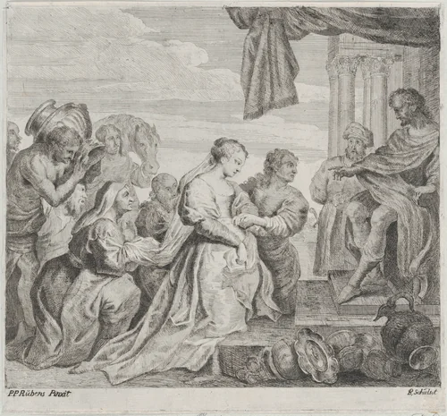 Solomon and the Queen of Sheba by Philip Spruyt, print, 1784