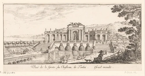 Gezicht op de grot van het kasteel van Tanlay by Israël Silvestre, print, 1631-1661