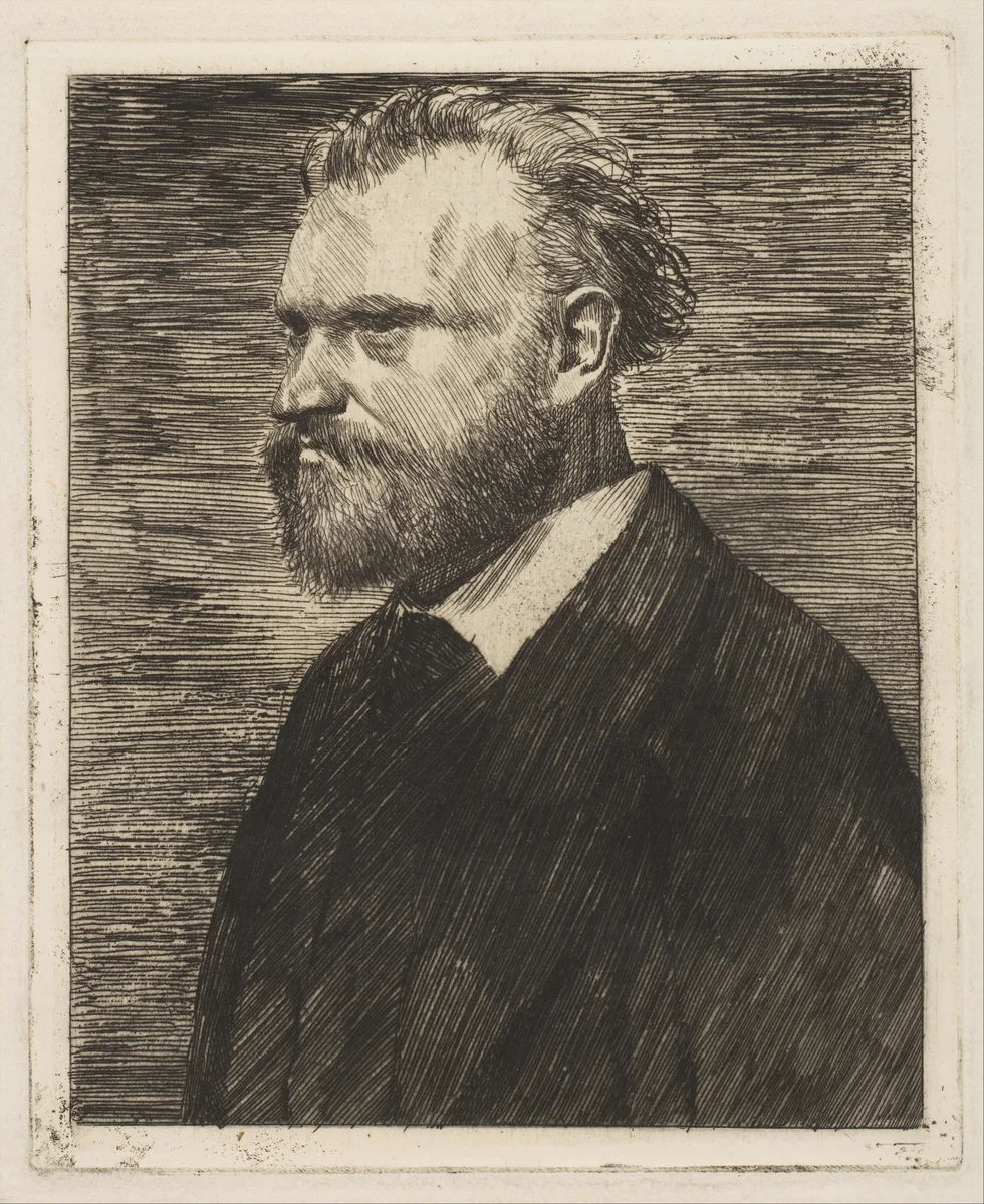 Édouard Manet, Bust-Length Portrait by Edgar Degas, print, 1863-1873