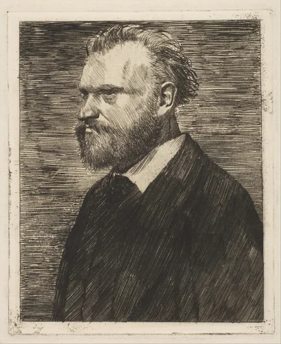 Édouard Manet, Bust-Length Portrait by Edgar Degas, print, 1863-1873