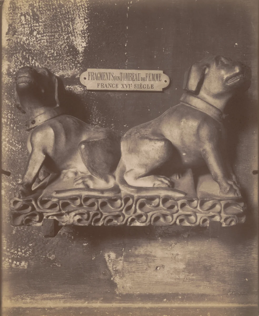 Fragment d'un tombeau de femme XVIème siècle by Eugène Atget, photograph, 1911