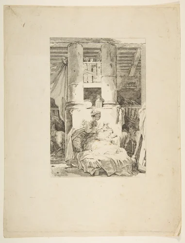 Le Muletier, from "Contes et nouvelles en vers par Jean de La Fontaine. A Paris, de l'imprimerie de P. Didot, l'an III de la République, 1795" by Jean Honoré Fragonard, print, 1790-1800