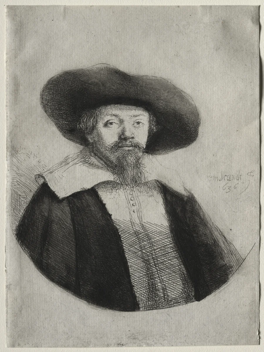 Samuel Manasseh Ben Israel by Rembrandt van Rijn, print, 1636