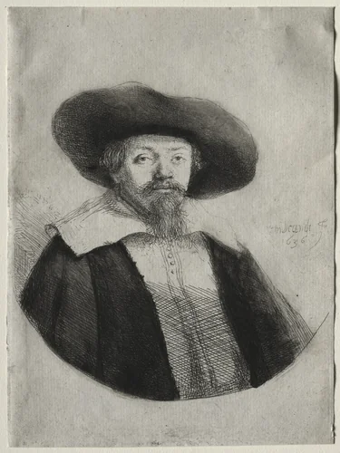 Samuel Manasseh Ben Israel by Rembrandt van Rijn, print, 1636