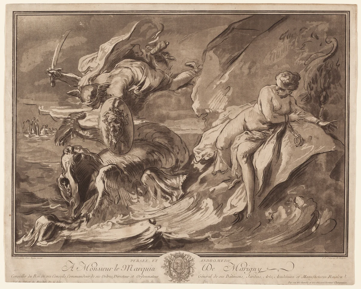 Persée et Andromede (Perseus and Andromeda) by François-Philippe Charpentier, print, 1762