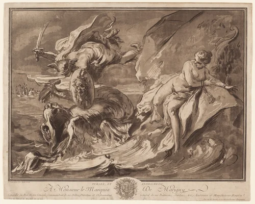 Persée et Andromede (Perseus and Andromeda) by François-Philippe Charpentier, print, 1762