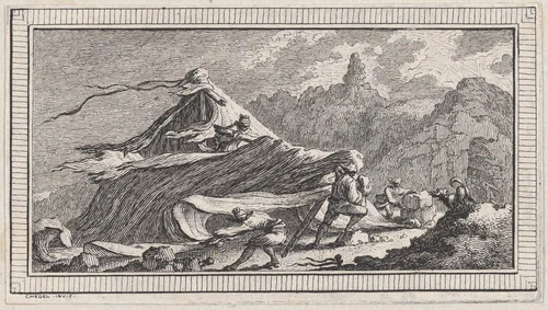 Landscape, from a series of six landscapes titled "Observationib.Astronom.Regiae.Paris.Scient. Acad...1736" by Quentin Pierre Chedel, print, 1736