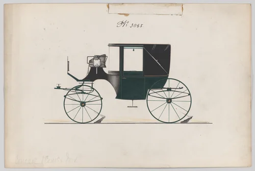 Design for Landaulet, no. 3065 by Brewster & Co., drawing, 1874
