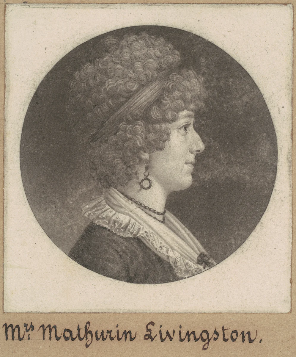 Margaret Lewis Livingston by Charles B. J. Févret de Saint-Mémin, print, 1796-1798