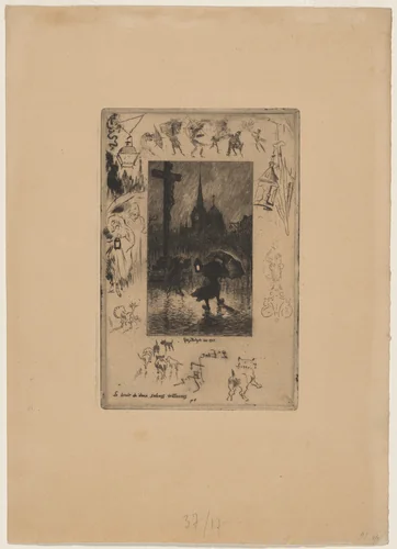 Le Bruit de deux sabots trainant... by Félix-Hilaire Buhot, print, 1847-1898