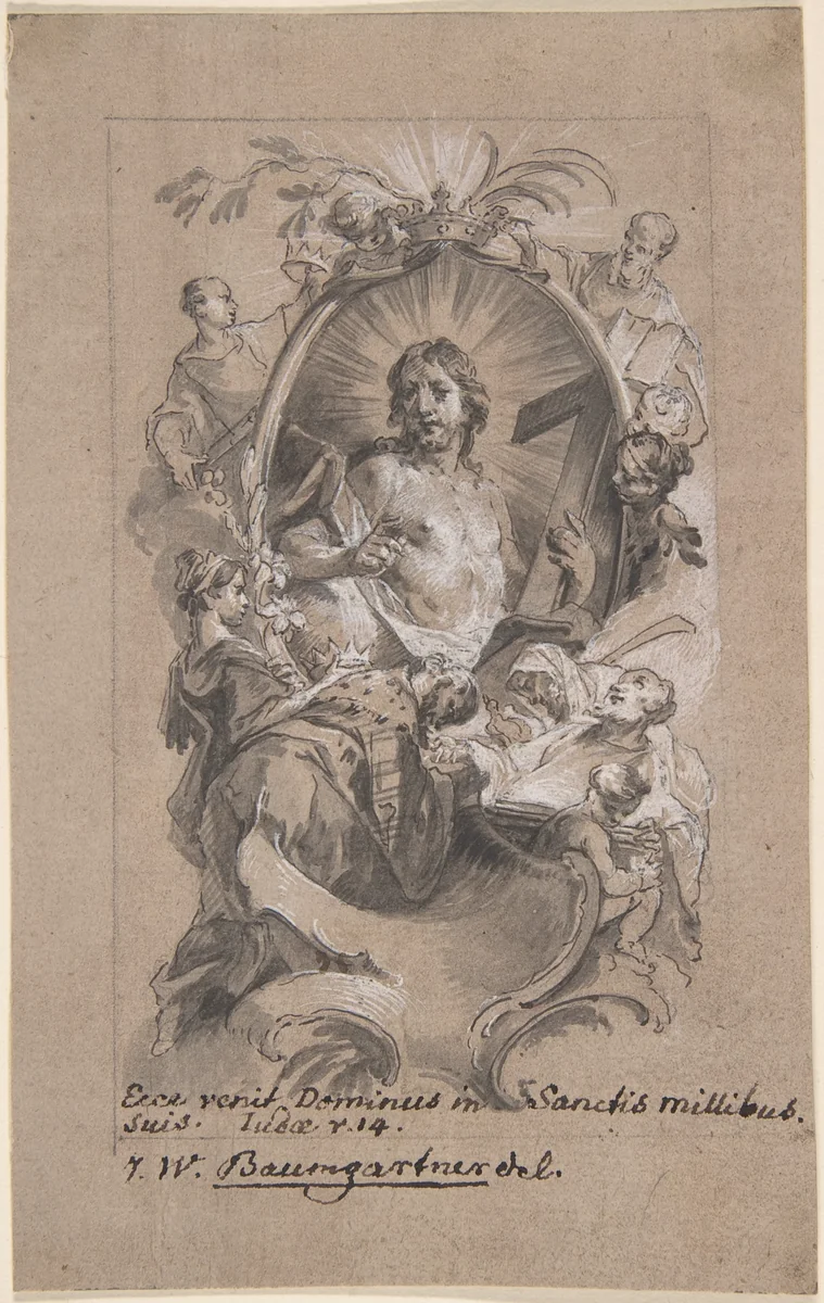 Christ in Glory by Johann Wolfgang Baumgartner, drawing, 1732-1761