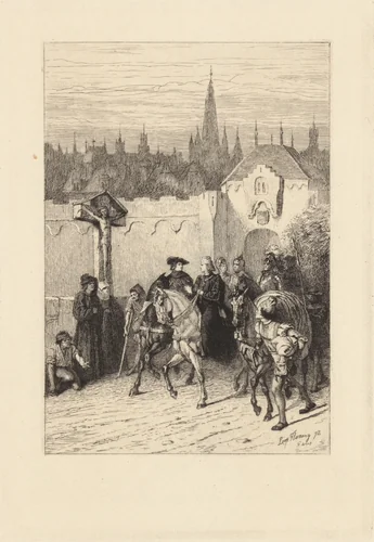 Le Mariage Imprévu, plate 2 from "The Decameron" by Léopold Flameng, print, 1868-1878