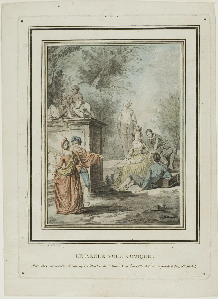 The Comic Rendevous by Jean-François Janinet
Jean Antoine Watteau, print, 1772-1814