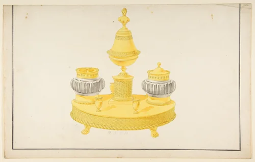 Design for a Pen and Ink Stand by anonymous, drawing, 1800-1899