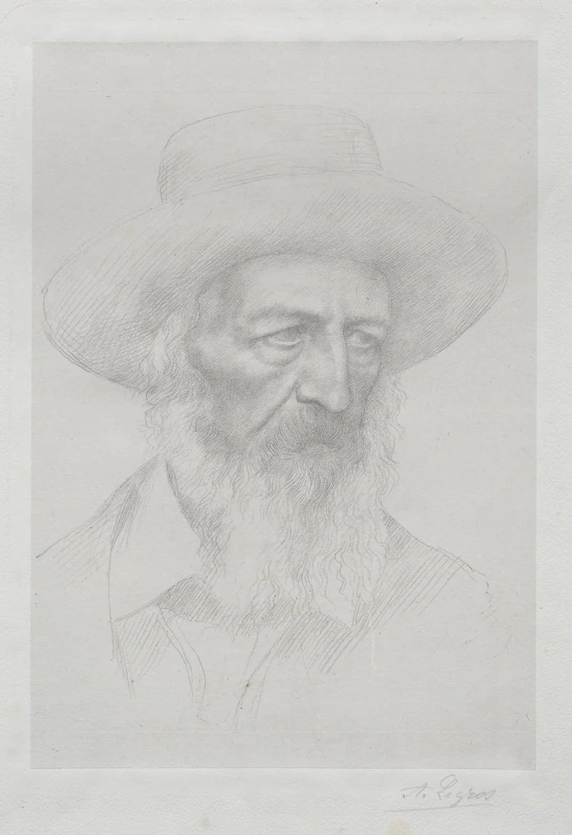Portrait of Alfred Lord Tennyson by Alphonse Legros, print, 1857-1911
