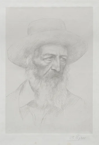 Portrait of Alfred Lord Tennyson by Alphonse Legros, print, 1857-1911