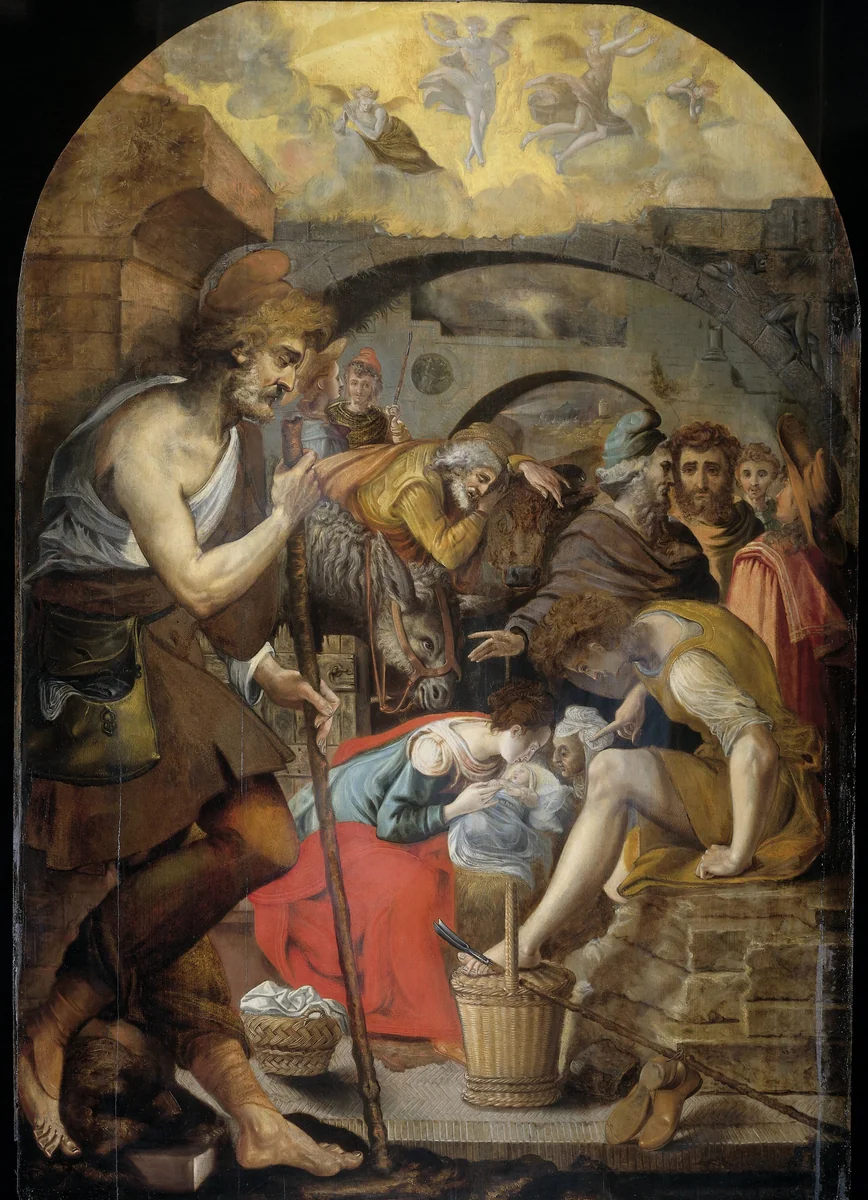 The Adoration of the Shepherds by Anthonie Blocklandt, painting, 1560-1572