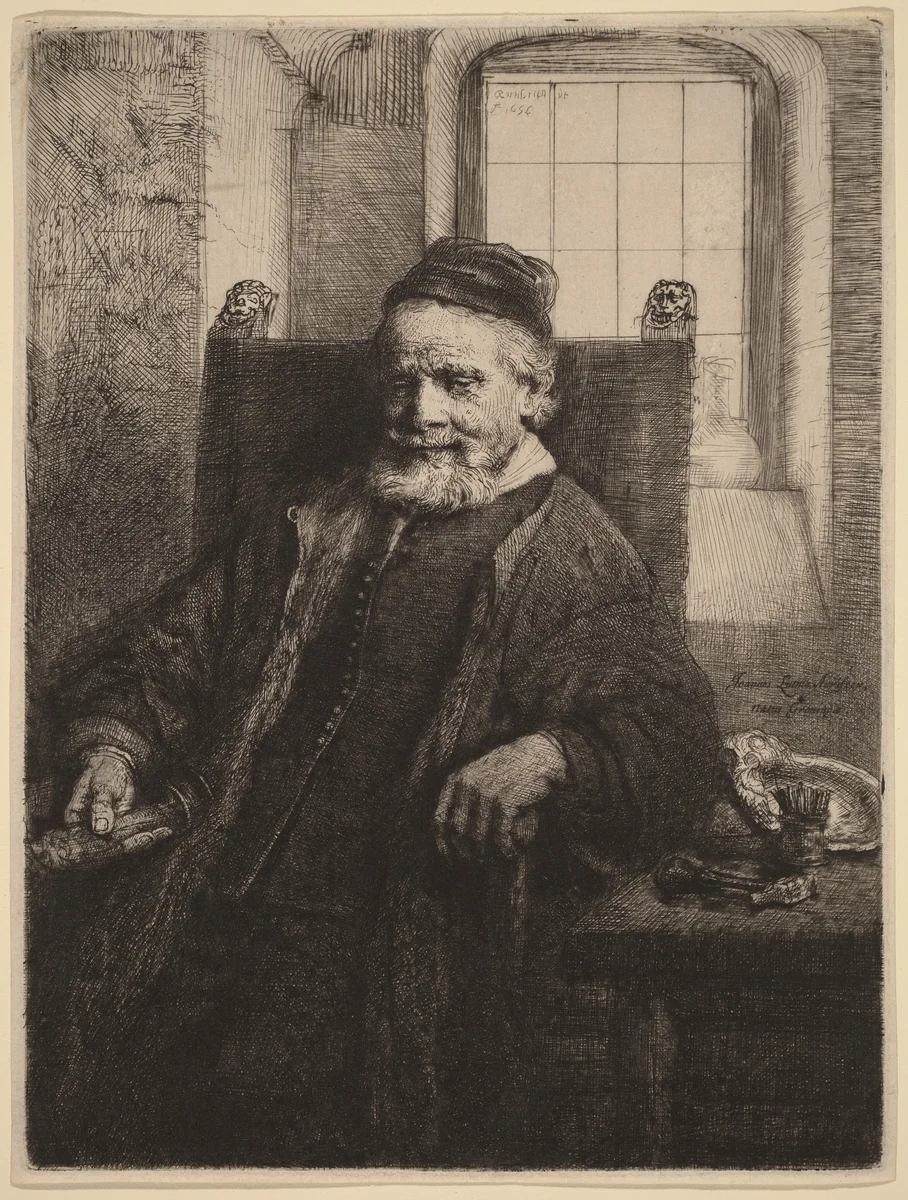 Jan Lutma by Rembrandt van Rijn, print, 1656