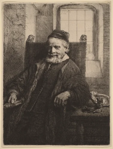 Jan Lutma by Rembrandt van Rijn, print, 1656