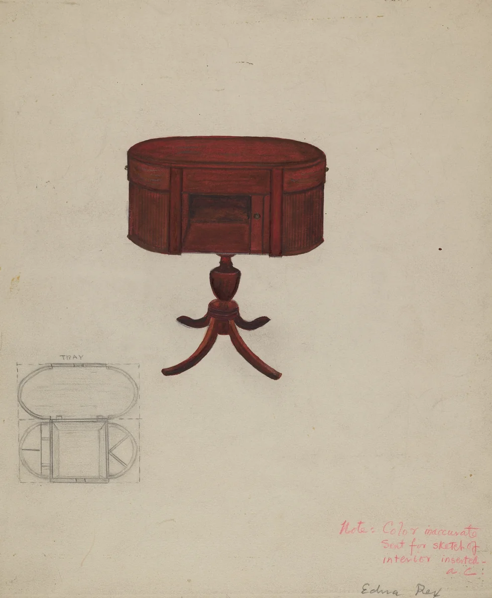 Duncan Phyfe Sewing Cabinet by Edna Crenshaw Rex, index of american design, 1940