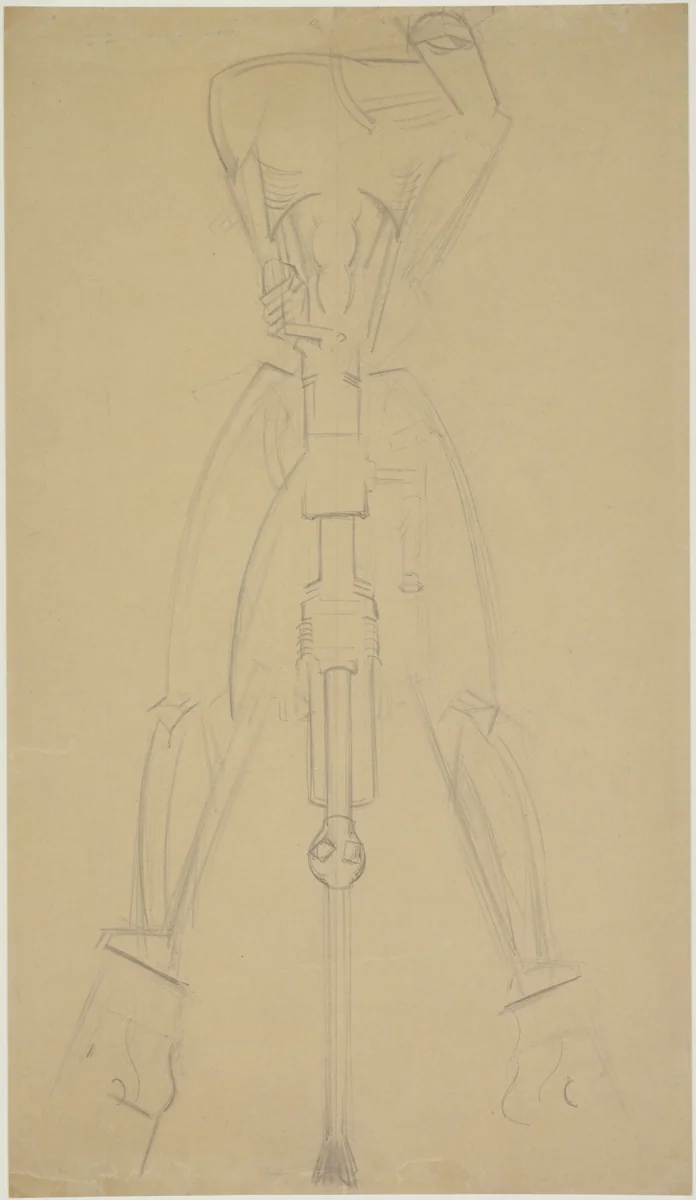 Study for The Rock Drill by Jacob Epstein, drawing, 1913