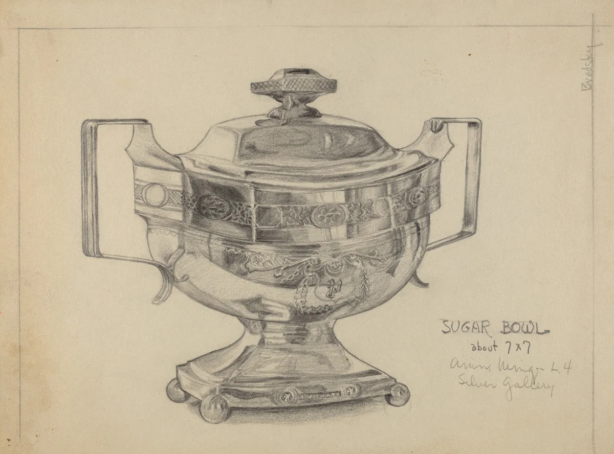 Silver Sugar Bowl by S. Brodsky, index of american design, 1935-1942