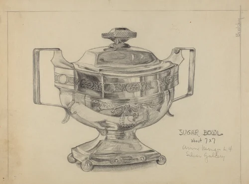 Silver Sugar Bowl by S. Brodsky, index of american design, 1935-1942