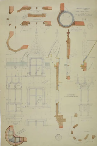 William Borden Esq. House, Chicago, Illinois, Detail by Richard Morris Hunt, drawing, 1886