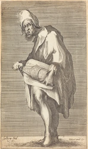 The Blind Hurdy Gurdy Player by Jacques Bellange, print, 1594-1616