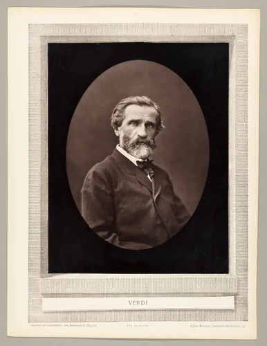 Giuseppe Verdi (Italian composer, 1813-1901) by Ferdinand Mulnier, photograph, 1867-1877