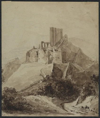 Ruins of Chateau d'Arque by Isidore Justin Taylor, drawing, 1819