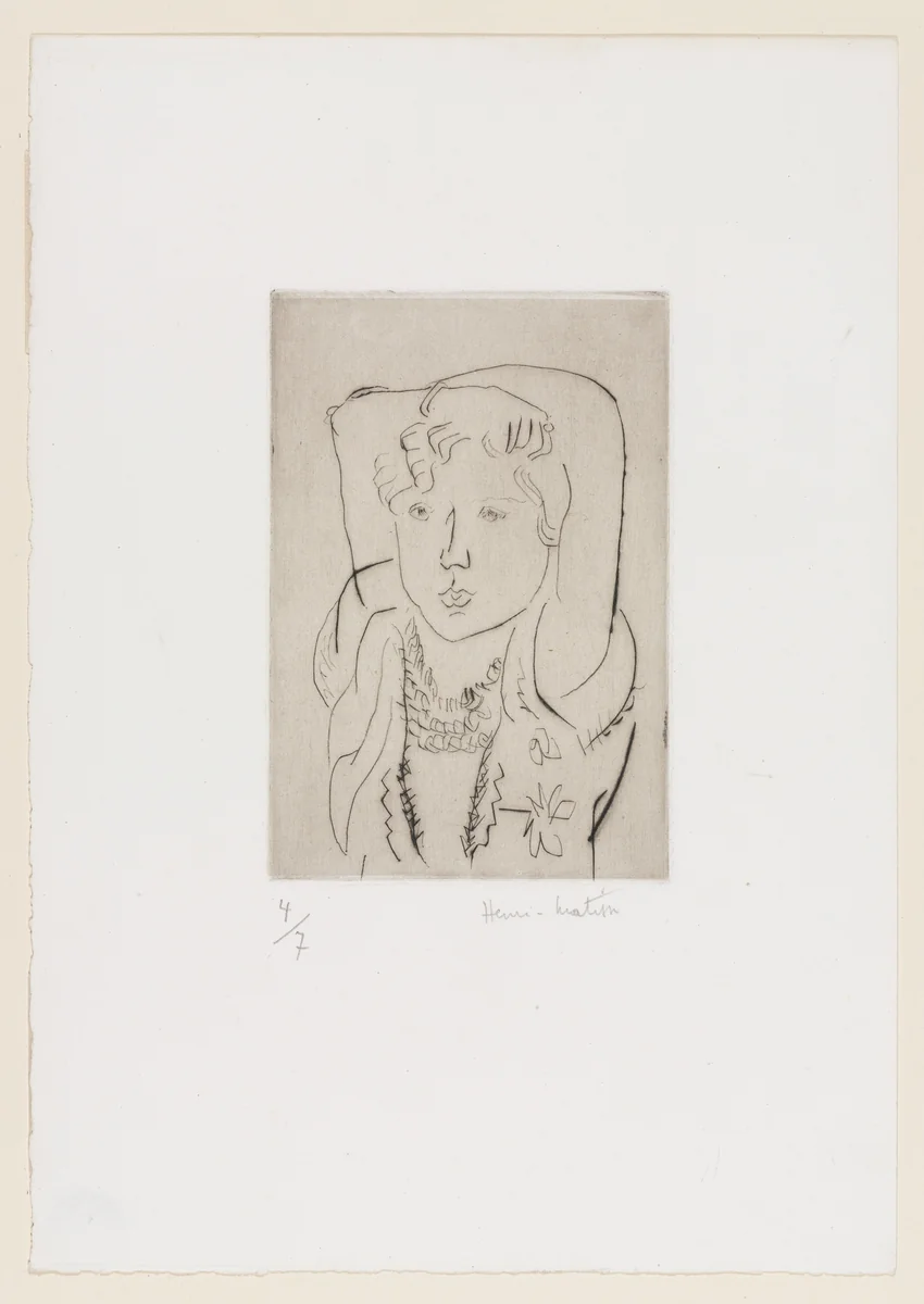 Young Girl, Arms Crossed Over Head (Fillette, bras sur la tête) by Henri Matisse, print, 1925