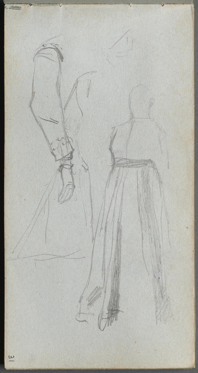 Sketchbook, page 31: Study of Figures by Ernest Meissonier, book, 1860-1869