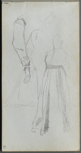 Sketchbook, page 31: Study of Figures by Ernest Meissonier, book, 1860-1869