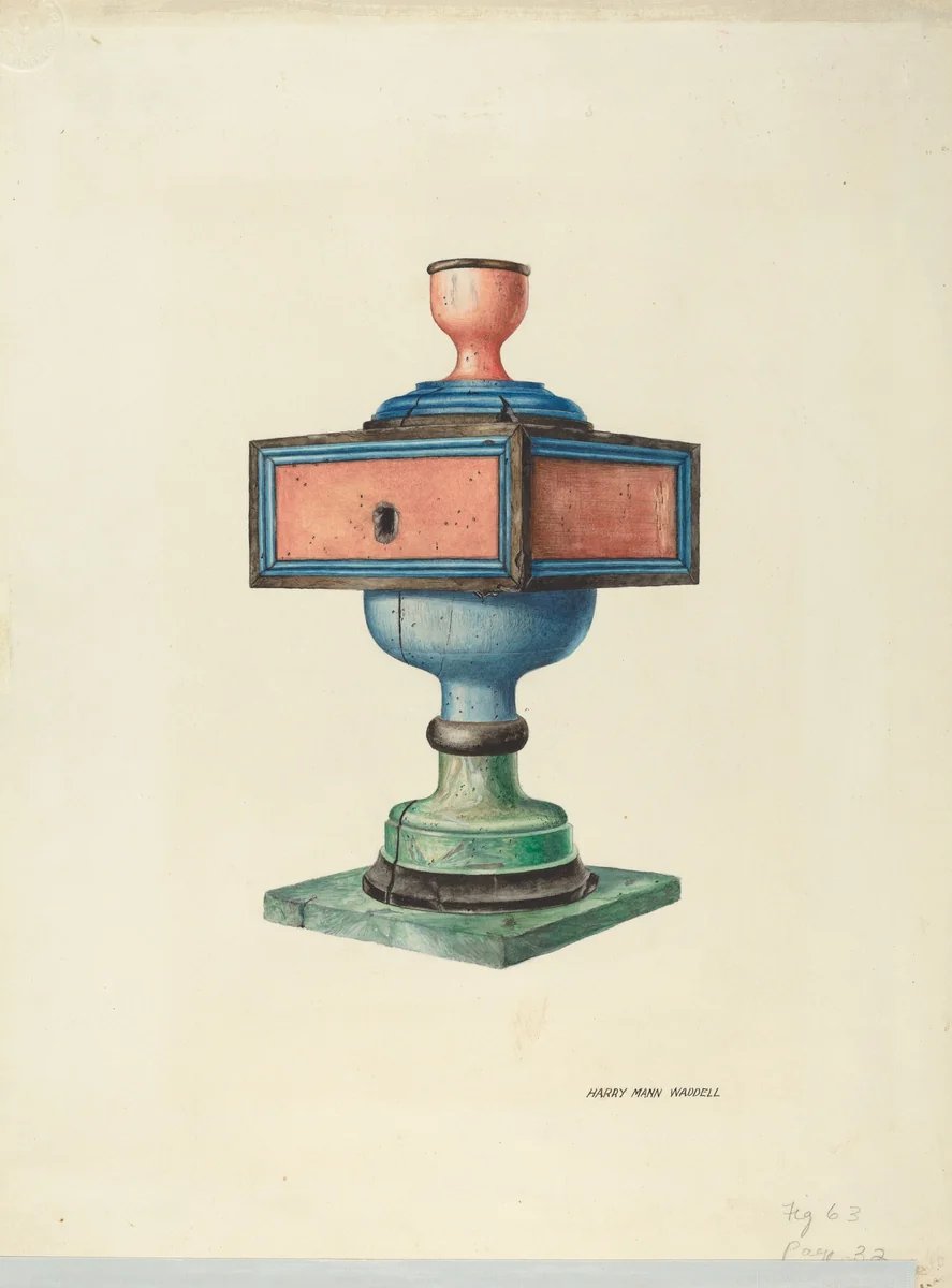 Candlestick (Ecclesiastical) by Harry Mann Waddell, index of american design, 1938
